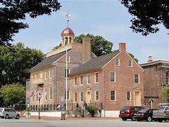 Historic New Castle riverfront and colonial streets